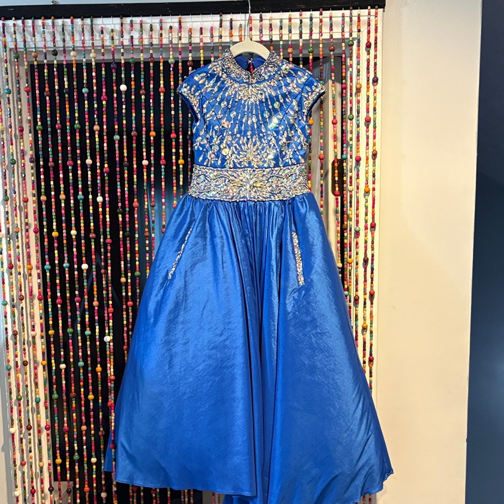 Elegant Blue Embellished Gown